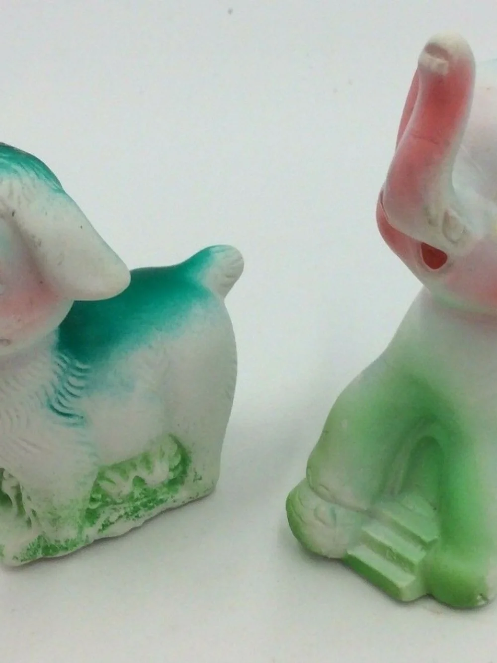 Vintage Taiwan Rubber Squeak Animal Toy Lot Cat Lamb Elephant Giraffe Calf Kitsc